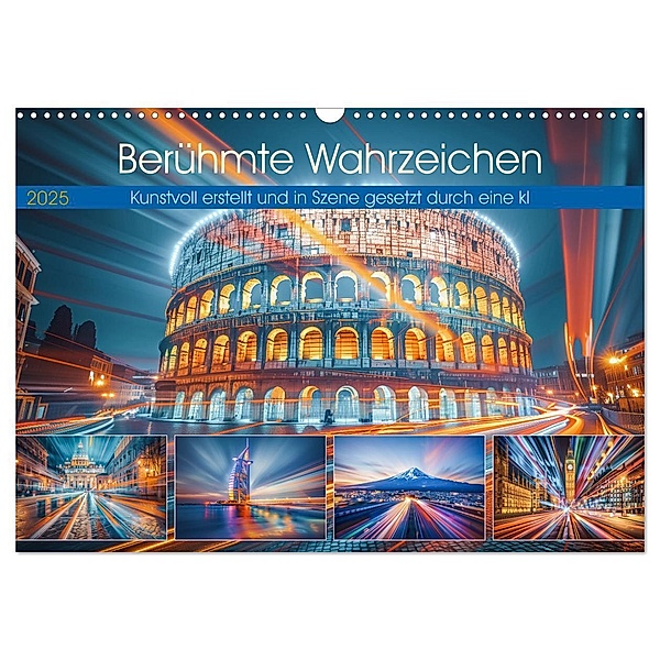 Berühmte Wahrzeichen (Wandkalender 2025 DIN A3 quer), CALVENDO Monatskalender, Calvendo, Steffen Gierok-Latniak
