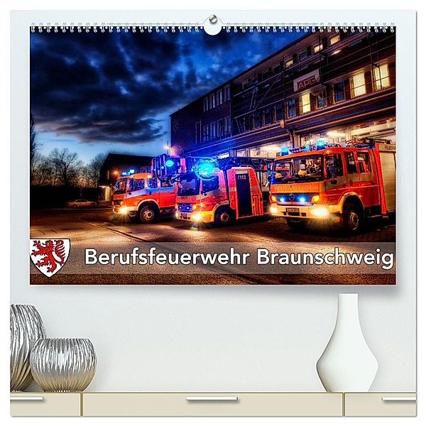 Berufsfeuerwehr Braunschweig (hochwertiger Premium Wandkalender 2025 DIN A2 quer), Kunstdruck in Hochglanz, Calvendo, Markus Will