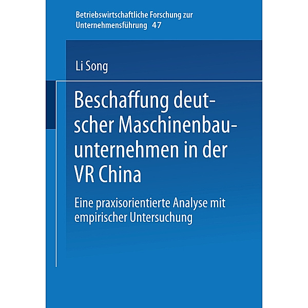 Beschaffung deutscher Maschinenbauunternehmen in der VR China, Li Song