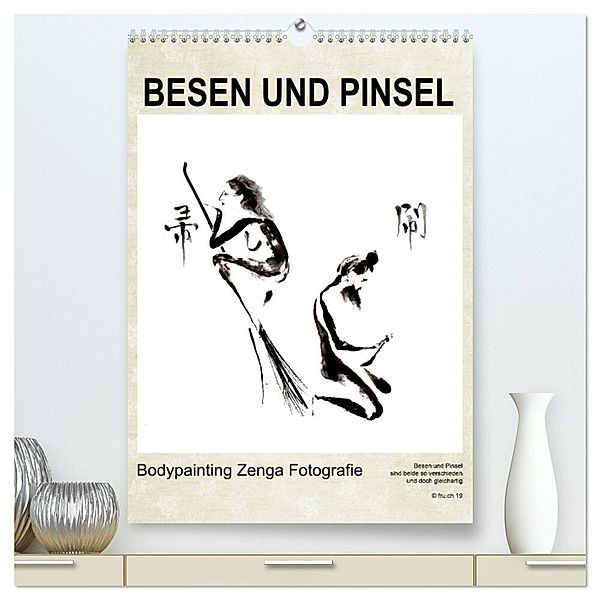 BESEN UND PINSEL Bodypainting Zenga Fotografie (hochwertiger Premium Wandkalender 2024 DIN A2 hoch), Kunstdruck in Hochglanz, Fru.ch