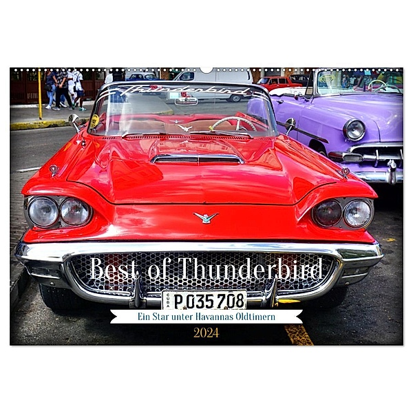Best of Thunderbird - Ein Star unter Havannas Oldtimern (Wandkalender 2024 DIN A2 quer), CALVENDO Monatskalender, Henning von Löwis of Menar