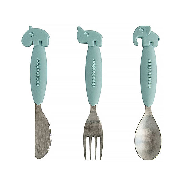 Done by Deer Besteck-Set YUMMYPLUS – EASY GRIP 3-teilig in blau