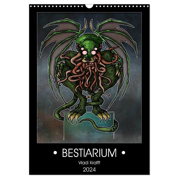 Bestiarium Vladi Krafft (Wandkalender 2024 DIN A3 hoch), CALVENDO Monatskalender, Vladi Krafft