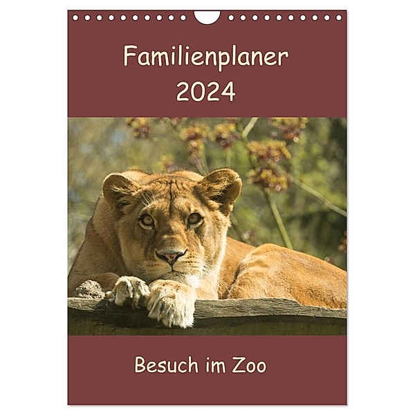 Besuch im Zoo - Familienplaner (Wandkalender 2024 DIN A4 hoch), CALVENDO Monatskalender, Elke Laage (ella)
