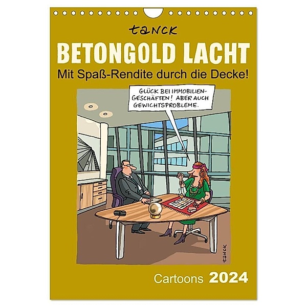 Betongold lacht - Cartoons (Wandkalender 2024 DIN A4 hoch), CALVENDO Monatskalender, Birgit Tanck