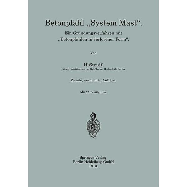 Betonpfahl System Mast, H. Struif