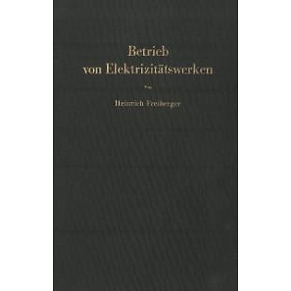 Betrieb von Elektrizitätswerken, Heinrich Freiberger