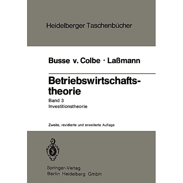 Betriebswirtschaftstheorie / Heidelberger Taschenbücher Bd.242, Walther Busse von Colbe, Gert Lassmann