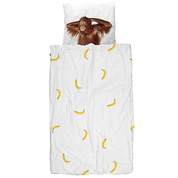 SNURK Bettwäsche BANANA MONKEY (135x200/80x80) 2-teilig in bunt