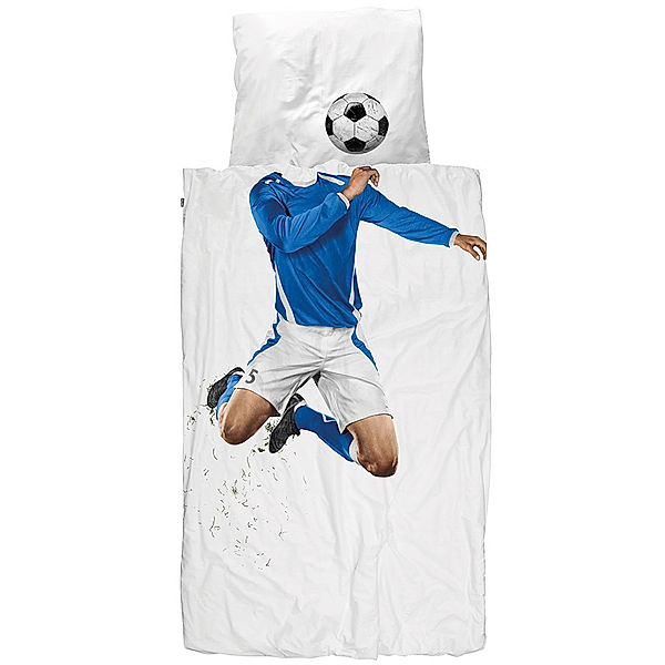 SNURK Bettwäsche SOCCER BLUE (135x200/80x80) 2-teilig in bunt