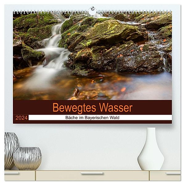 Bewegtes Wasser (hochwertiger Premium Wandkalender 2024 DIN A2 quer), Kunstdruck in Hochglanz, Werner Baisch