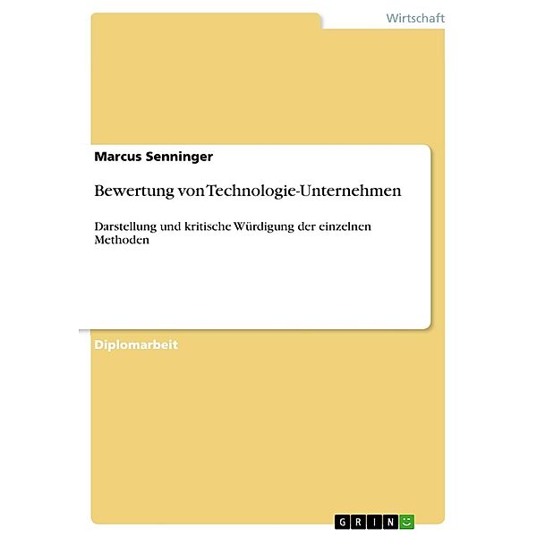 Bewertung von Technologie-Unternehmen, Marcus Senninger