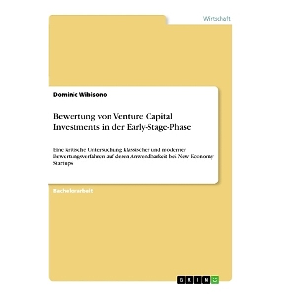 Bewertung von Venture Capital Investments in der Early-Stage-Phase, Dominic Wibisono