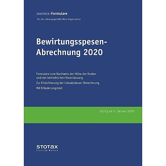 Bewirtungsspesen - Abrechnungen 2020, Formularblock Buch versandkostenfrei  bei Weltbild.de bestellen