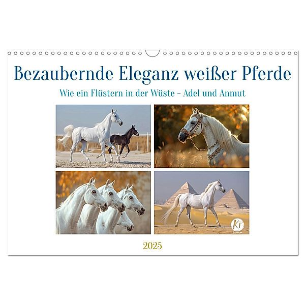 Bezaubernde Eleganz weißer Pferde (Wandkalender 2025 DIN A3 quer), CALVENDO Monatskalender, Calvendo, Kerstin Waurick