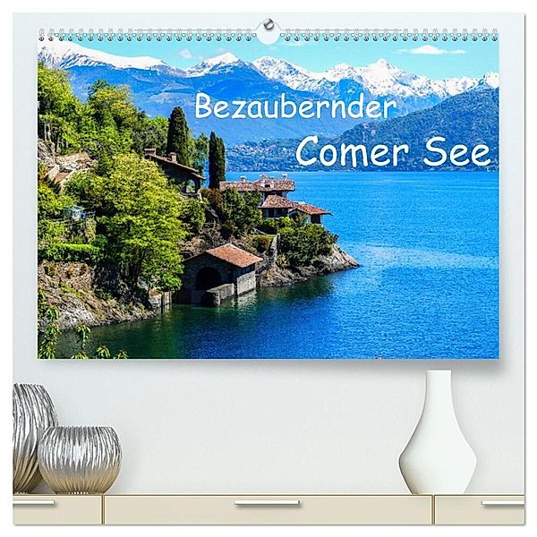 Bezaubernder Comer See (hochwertiger Premium Wandkalender 2025 DIN A2 quer), Kunstdruck in Hochglanz, Calvendo, Gabi Hampe