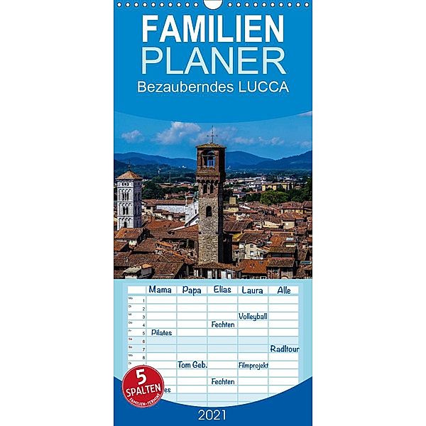 Bezauberndes Lucca - Familienplaner hoch (Wandkalender 2021 , 21 cm x 45 cm, hoch), Gabi Hampe