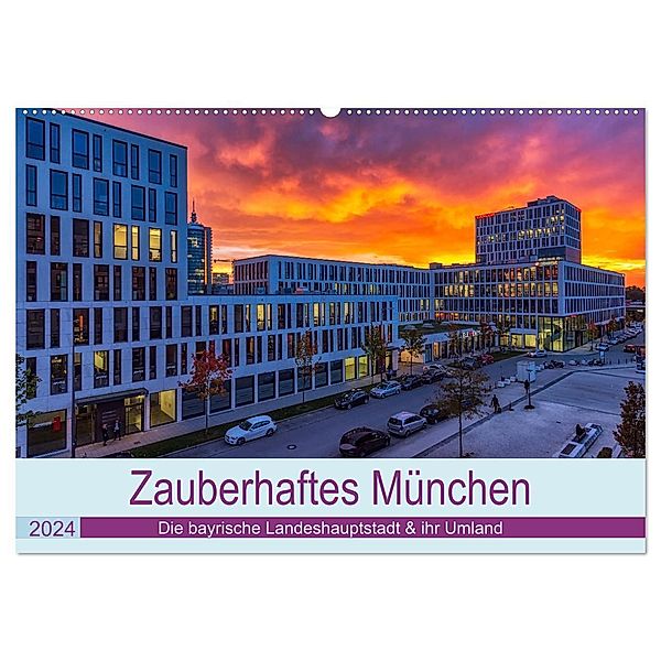 Bezauberndes München - Die bayrische Landeshauptstadt und ihr Umland. (Wandkalender 2024 DIN A2 quer), CALVENDO Monatskalender, Stephan Kelle
