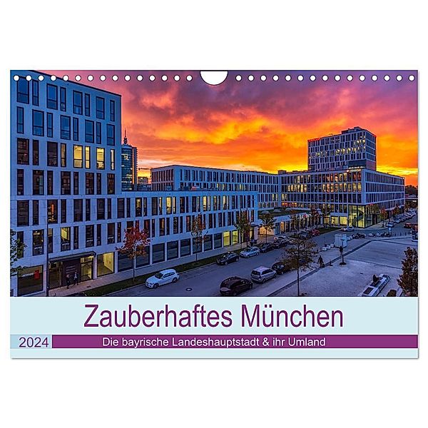 Bezauberndes München - Die bayrische Landeshauptstadt und ihr Umland. (Wandkalender 2024 DIN A4 quer), CALVENDO Monatskalender, Stephan Kelle