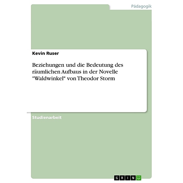 Beziehungen und die Bedeutung des räumlichen Aufbaus in der Novelle Waldwinkel von Theodor Storm, Kevin Ruser
