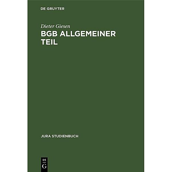 BGB Allgemeiner Teil / Jura Studienbuch, Dieter Giesen