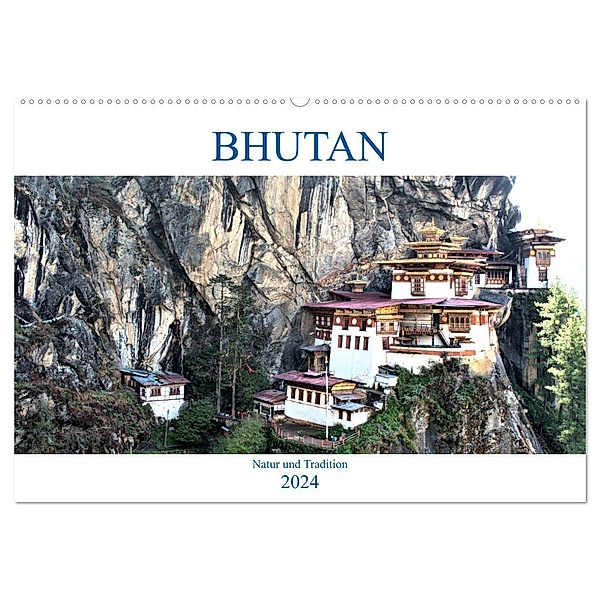 Bhutan - Natur und Tradition (Wandkalender 2024 DIN A2 quer), CALVENDO Monatskalender, Wolfgang A. Langenkamp