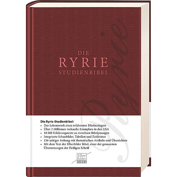 Bibelausgaben: Ryrie-Studienbibel - nach der Elberfelder Übersetzung, italienisches Kunstleder, Charles C. Ryrie