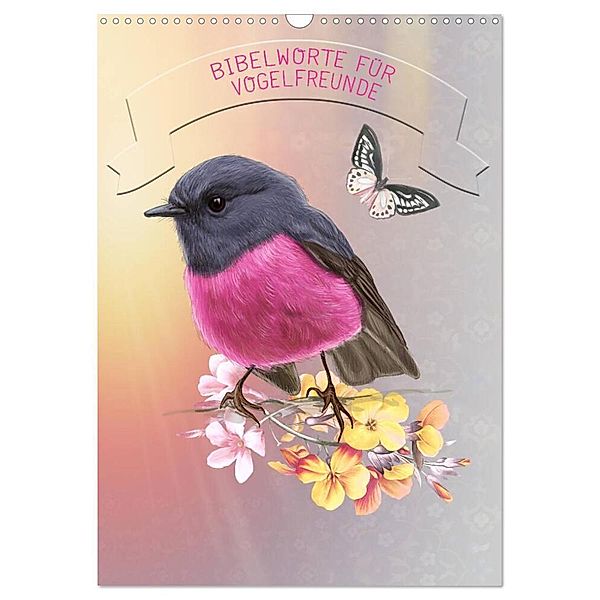 Bibelworte für Vogelfreunde (Wandkalender 2024 DIN A3 hoch), CALVENDO Monatskalender, Kavodedition Switzerland