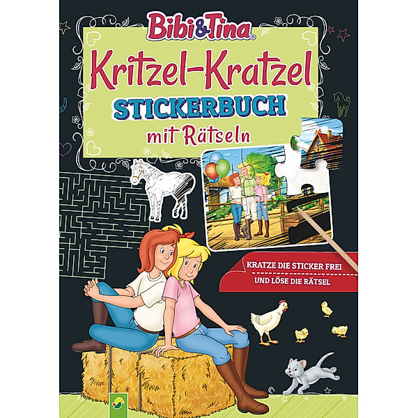 Bibi & Tina: Kritzel-Kratzel Stickerbuch mit Rätseln, Schwager & Steinlein Verlag
