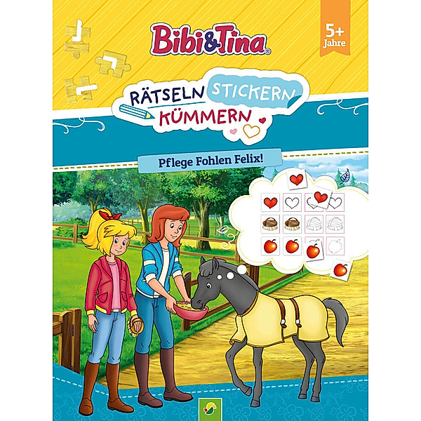 Bibi & Tina: Rätseln Stickern Kümmern: Pflege Fohlen Felix!, Schwager & Steinlein Verlag