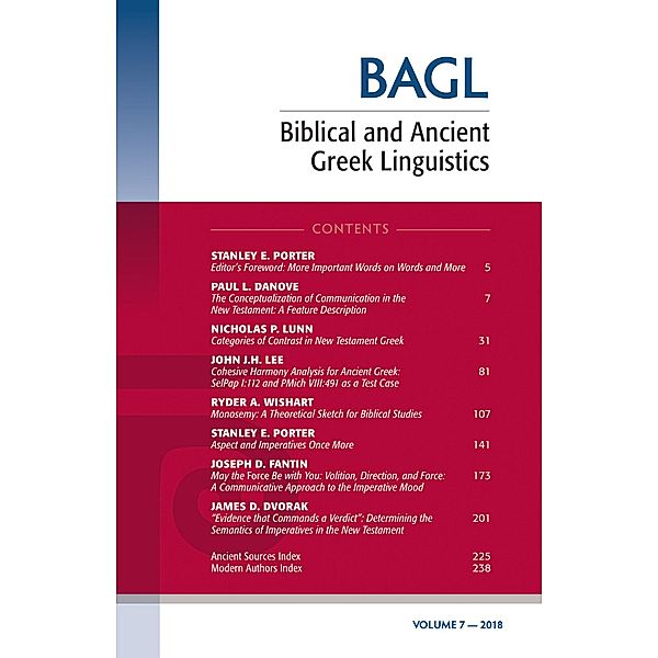 Biblical and Ancient Greek Linguistics, Volume 7 / Biblical and Ancient Greek Linguistics Bd.7