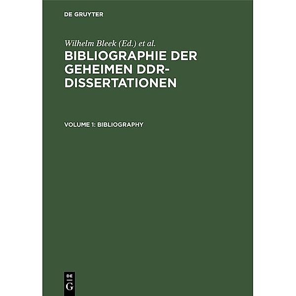 Bibliographie der geheimen DDR-Dissertationen