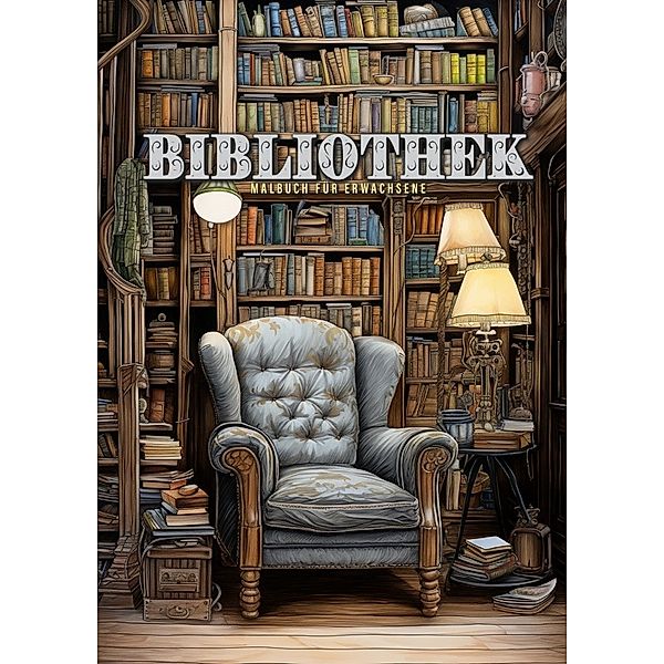 Bibliothek Malbuch für Erwachsene, Monsoon Publishing, Musterstück Grafik