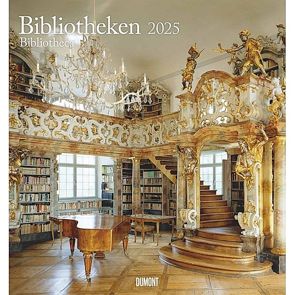Bibliotheken 2025 - Wand-Kalender - Foto-Kalender - 45x48 - Bücher