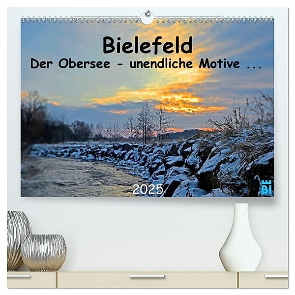 Bielefeld - Der Obersee - unendliche Motive... (hochwertiger Premium Wandkalender 2025 DIN A2 quer), Kunstdruck in Hochglanz, Calvendo, Wolf Kloss