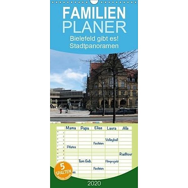 Bielefeld gibt es! Stadtpanoramen - Familienplaner hoch (Wandkalender 2020 , 21 cm x 45 cm, hoch), Kurt Schwarzer