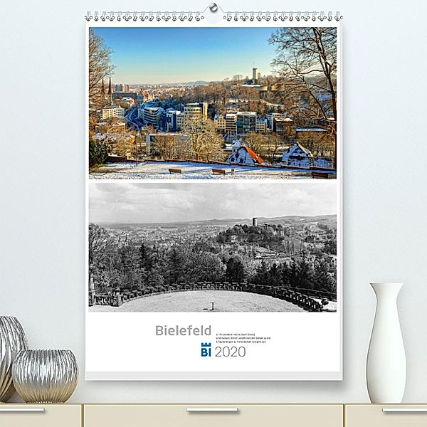Bielefelder Fotomotive heute und damals mit historischen Ereignissen (Premium-Kalender 2020 DIN A2 hoch), Wolf Kloss
