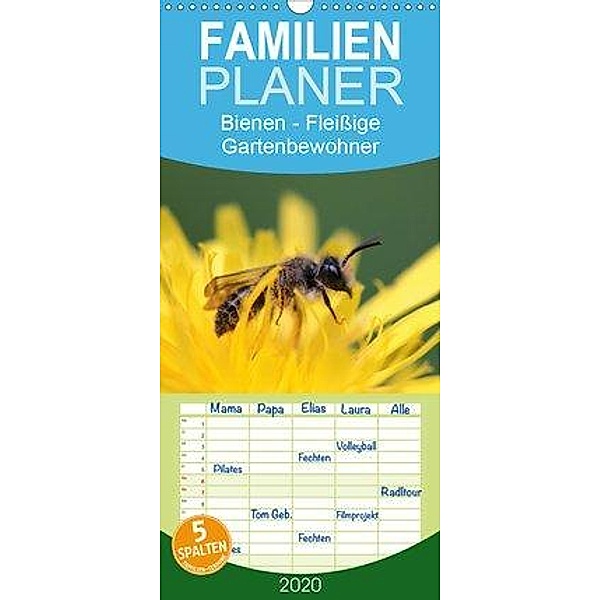 Bienen - Fleißige Gartenbewohner - Familienplaner hoch (Wandkalender 2020 , 21 cm x 45 cm, hoch), Silvia Hahnefeld