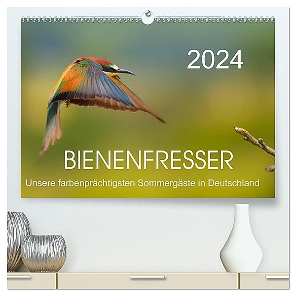 Bienenfresser, unsere farbenprächtigsten Sommergäste in Deutschland (hochwertiger Premium Wandkalender 2024 DIN A2 quer), Kunstdruck in Hochglanz, Thomas Will