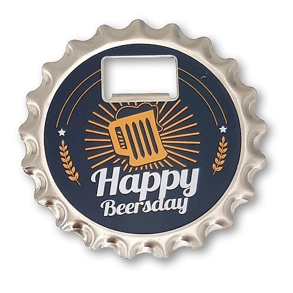 Bieröffner/Untersetzer mit Magnet - Happy Beersday