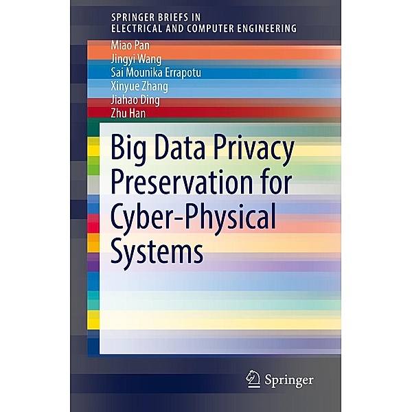 Big Data Privacy Preservation for Cyber-Physical Systems / SpringerBriefs in Electrical and Computer Engineering, Miao Pan, Jingyi Wang, Sai Mounika Errapotu, Xinyue Zhang, Jiahao Ding, Zhu Han