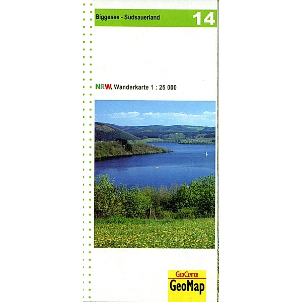 Biggesee - Südsauerland Blatt 14, topographische Wanderkarte NRW, Geobasisdaten: Land NRW