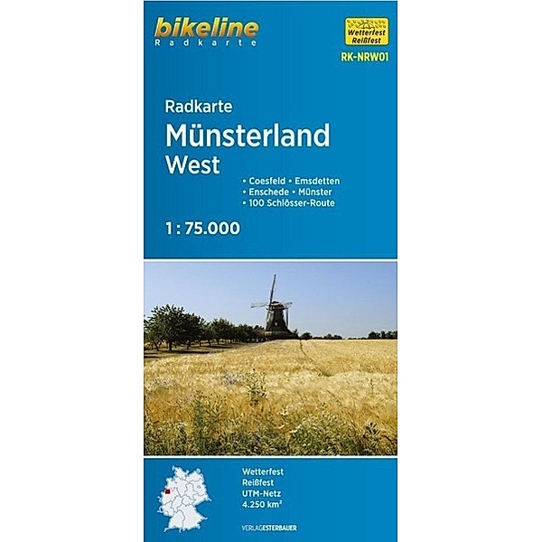 Bikeline Radkarte / RK-NRW01 / Bikeline Radkarte Münsterland West