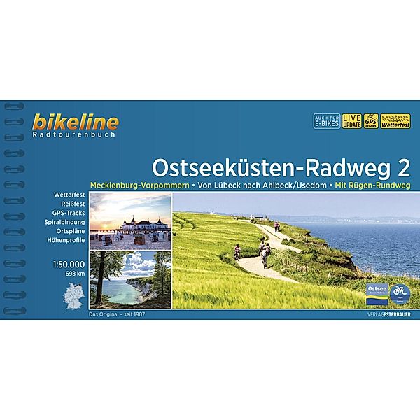 Bikeline Radtourenbücher / Mecklenburg-Vorpommern. Von Lübeck nach Ahlbeck /Usedom. Mit Rügen-Rundweg. 680 km, wetterfest/reissfest, GPS-Tracks Download, LiveUpdate, Hans-Jürgen Fuss