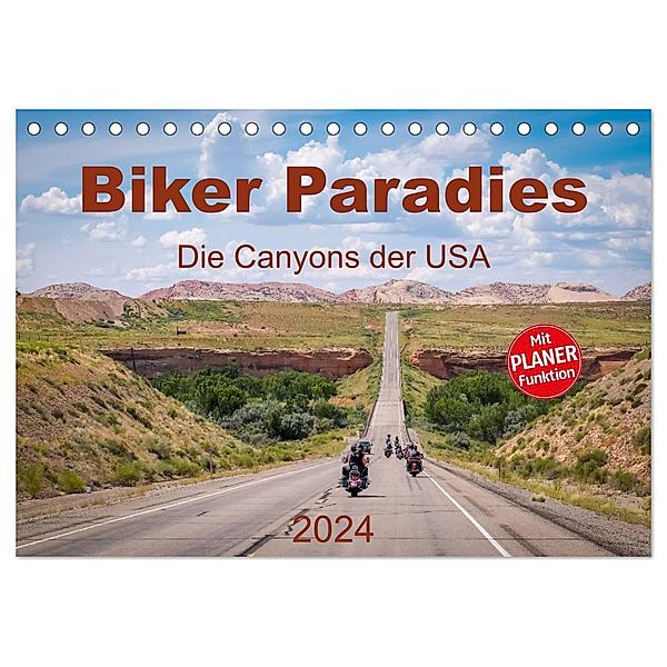 Biker Paradies - Die Canyons der USA (Tischkalender 2024 DIN A5 quer), CALVENDO Monatskalender, MIBfoto, Michael Brückmann