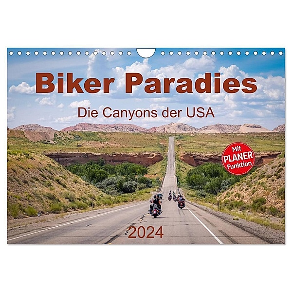 Biker Paradies - Die Canyons der USA (Wandkalender 2024 DIN A4 quer), CALVENDO Monatskalender, MIBfoto, Michael Brückmann