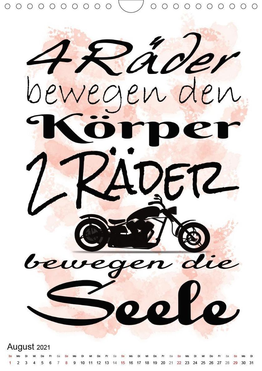 Biker Spruche Wandkalender 21 Din Hoch Kalender Bestellen