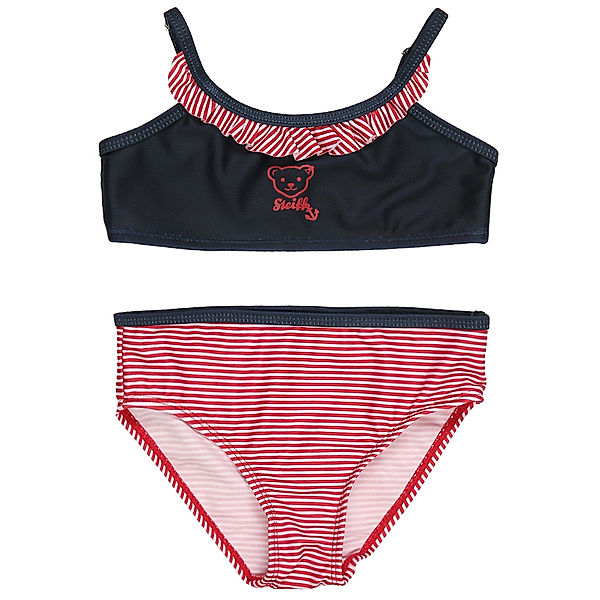 Steiff Bikini ANKER mit Rüschen in rot/dunkelblau