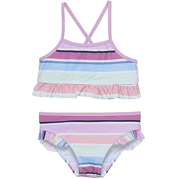 Color Kids Bikini BEACH STRIPES mit Rüschen in lavender mist