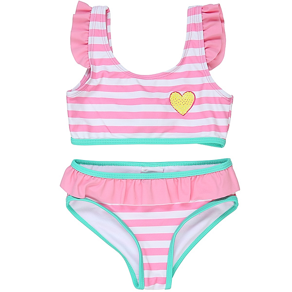 tausendkind essentials Bikini HERZ gestreift in pink/weiß